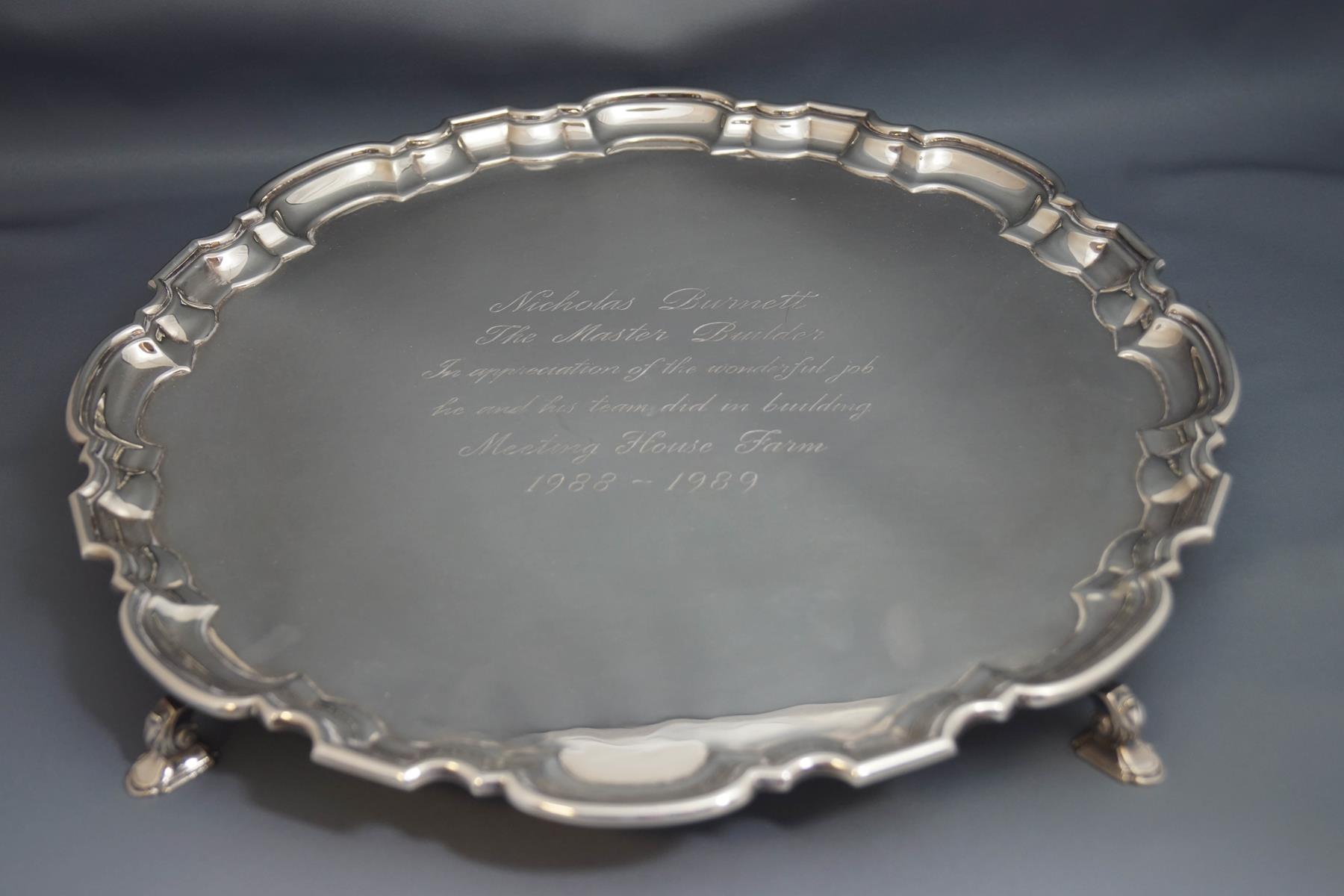 A large silver salver, by C.J. - Image 2 of 2