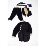A part Court dress uniform, comprising: velvet waistcoat, breeches and jacket,