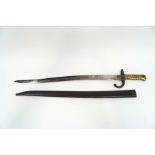 A French Chassepot bayonet, 1871, engraved wording to spine of blade,