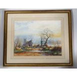 Clive Pryke Village scene Watercolour Signed lower left 35cm x 45cm