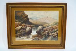 Harry Frier (1849 - 1921) Moorland Scene Watercolour and bodycolour signed lower left and dated