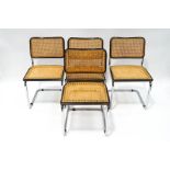 A set of four Marcel Breuer 'Cesca' tubular steel chairs