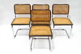 A set of four Marcel Breuer 'Cesca' tubular steel chairs