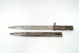 A 1879 French bayonet, engraved wording to spine of blade,