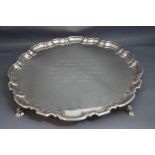 A large silver salver, by C.J.