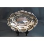 A silver oval fruit dish, maker R.P.