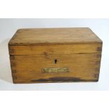 A Victorian pine sailor's ditty box with interior writing implement tray, 30.