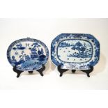 An 18th century Chinese porcelain octagonal dish,