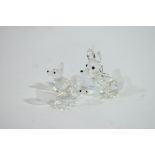 A Swarovski Crystal fox and two cubs,