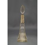 A cut glass and silver mounted scent bottle and stopper, Birmingham 1912,