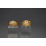 Two 9ct gold engraved wedding rings, 4.