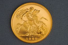 A 1980 proof half-Sovereign,