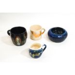 Four pieces of Blagdon Studio lustre pottery by Hugh Veater,