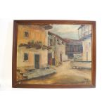 E Brill Continental Street Scene Oil on canvas Signed lower right and dated '28 57cm x 72cm