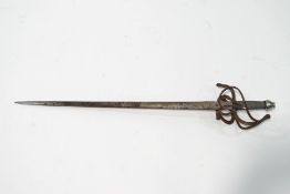 A reproduction sword with live blade
