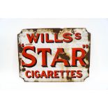 An enamel double sided sign for Will's Wild Woodbine Cigarette, the reverse 'Star Cigarettes',