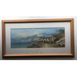 Claude Rowbothan Lake Como Chromolithograph 18cm x 48.