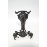 A Victorian white metal ceremonial staff head,