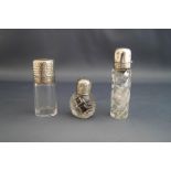 A late Victorian silver topped scent bottle,