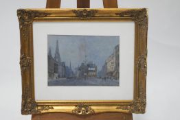 Andrew P Neilson (Scottish) 20th century Dundee High Street Watercolour Signed and inscribed lower