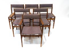 A set of six 1960's Heals teak dining chairs