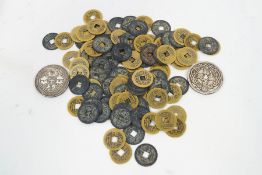 A small quantity of various Chinese coins, brass and other,