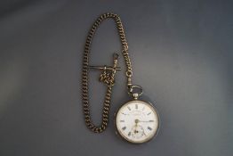 A late Victorian silver pocket watch, Chester 1898, the dial signed J.G.
