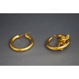 A pair of 18 carat gold Charles Garnier hoop earrings, London import mark for 1992,