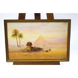 Frank Catano (Italian 19th/20th century) View of the Egyptian Pyramids Watercolour signed lower