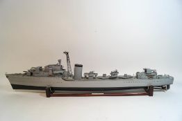 A motorised model vessel of HMS Javelin (remote missing), 112cm long,