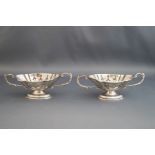 A pair of two handled silver salts, Birmingham 1918, 66g (2.