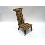 A Victorian pre deux with machine woven upholstery of Classical monuments and flowers within