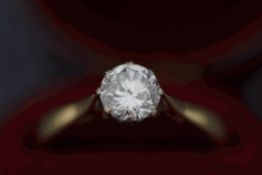 A single stone diamond ring, stamped '18ct',
