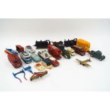 Various Corgi, Dinky and other die-cast vehicles, including as Bedford fire engine,