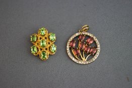 Two stone set pendants, stamped '375' '9K',