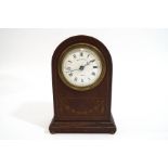 An Edwardian Maple & Co mantel clock, with dome top, with winding key,