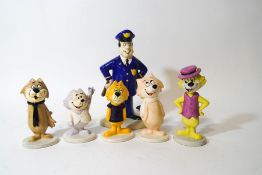 Six Beswick 'Top Cat' figures: Officer Dibble, Top Cat, Brain, Fancy Fancy, Benny, Spook,