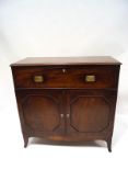 A 19th Century mahogany linen cupboard on stand,