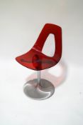 An Italian plastic 'STAR' chair, in red,