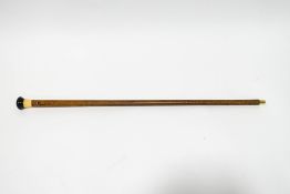 A Malacca walking cane with ivory knop