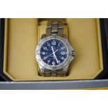 A Breitling GMT Colt chronometer gentleman's wristwatch, 766542, 2004, with blued/black dial,