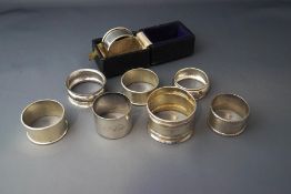 A collection of six silver napkin rings, 78 g (2.