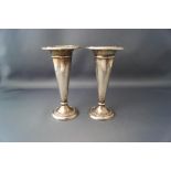 A pair of loaded silver spill vases, Birmingham 1921,