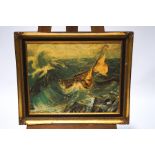 Roger Jones, Stormy Seas, Oil on board, Signed and dated 1980, lower left, 40.