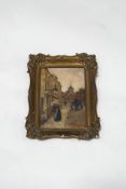Robert McGregor (1847-1922), Street scene with figures, oil on canvas, signed lower left,