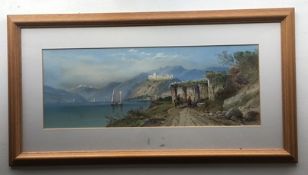 Claude Rowbothan, Lake Como, Chromolithograph, 18cm x 48.