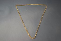 A 9 carat gold chain, of curb links, 56 cm long, 17.