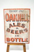 An original enamel sign for Oakhill Ales & Beers,