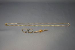 A necklace, marked '14 ct', 51 cm long, 1.