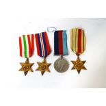 Four unnamed WWII medals, comprising: The Italy Star, The Africa Star, The 1939-45 Star,